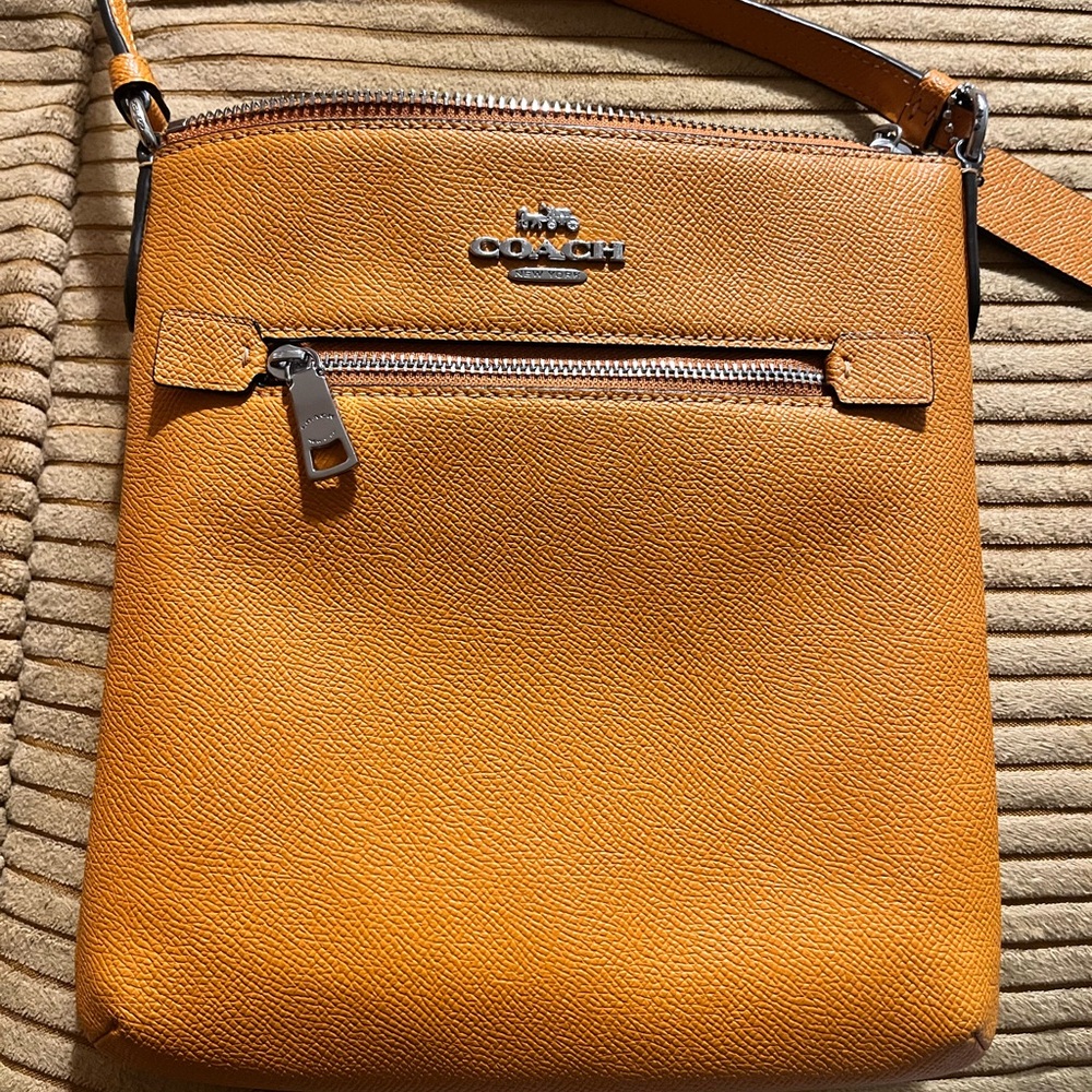 Coach Orange mini Rowan file bag